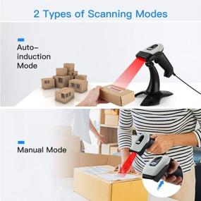 img 1 attached to Eyoyo Wireless 2D QR Barcode Scanner: Bluetooth, 2.4G Wireless, USB Wired, Stand Included - Advanced Handheld Reader for 1D & 2D Scanning, Auto Sensing - Connects to Smartphones, Tablets, PCs