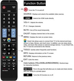 img 2 attached to 📱 Gvirtue Remote Control Compatible Replacement for Samsung AA59-00594A Remote UA55F6400AJXXZ UA55F8000AJ UA55F6420AJ, Suitable for AA59-00619A AA59-00603A AA59-00579A (3D/ Smart TV/ HDTV/ LCD/ LED/ TV)