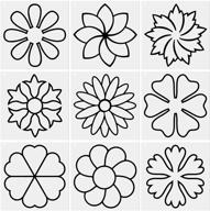 flower line quilting stencil kit: 9-piece reusable mylar templates with metal open ring for sewing on fabric, quilts, and clothes logo