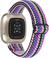 🌈 joyozy fitbit versa 3 и fitbit sense скрученный эластичный браслет-петля: регулируемый мягкий эластичный ремешок на запястье для женщин и девочек 9# логотип