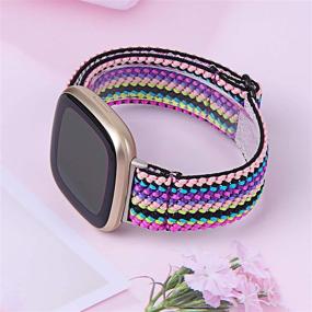 img 3 attached to 🌈 Joyozy Fitbit Versa 3 и Fitbit Sense Скрученный эластичный браслет-петля: регулируемый мягкий эластичный ремешок на запястье для женщин и девочек 9#