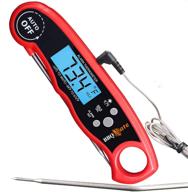 🥩 red dual probe instant read meat thermometer - digital cooking thermometer with large lcd backlight for kitchen, candy, bbq, grill - battery included logo