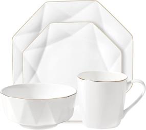 img 4 attached to 🍽️ GRACIRI Porcelain Dinnerware Sets for Kitchen Dishes