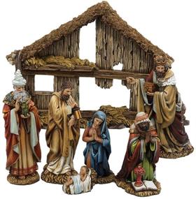 img 3 attached to 🎄 Kurt Adler 6-Inch Resin Nativity Set - 7 Piece Christmas Decor