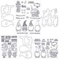 🎅 charming christmas stamps and die set: 3 sets of santa claus with hats for festive card making and scrapbooking logo