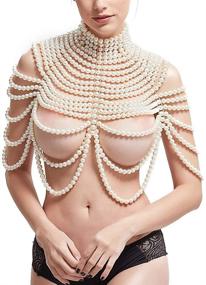 img 3 attached to 💎 Pearl Body Chain Bra - Fashion Shoulder Necklaces Bra Chain for Body Jewelry