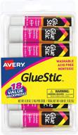 🖇️ avery glue stic value pack: washable, non-toxic, 0.26 oz, 18 permanent sticks (98089) logo