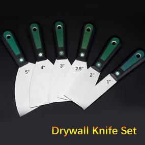 img 3 attached to 🔧 Ultimate 6-Piece Stainless Steel Putty Knife Set for Drywall Repair and Wallpaper Removal