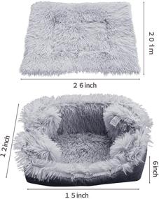 img 3 attached to iHeartYard Furry Self Warming Cat Bed Mat, 2-in-1 Soft Pet Sleeping Blanket Cushion Bed Pad 🐱 for Cats Small Dogs, Comfy Pet Heated Nest Mat with Anti-Slip Design for Cats and Puppies - White