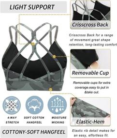 img 1 attached to Introducing the RUNNING GIRL Strappy Sports Bra: Light Support, Sexy Crisscross Back, Yoga Bra with Removable Cups for Women!