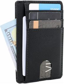 img 3 attached to Wallets Minimalist Pocket Leather Carbon