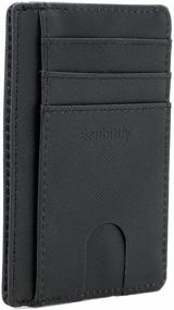 img 2 attached to Wallets Minimalist Pocket Leather Carbon