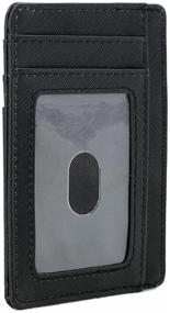 img 1 attached to Wallets Minimalist Pocket Leather Carbon