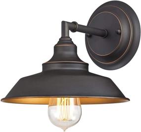 img 4 attached to 🌟 Westinghouse Lighting 6344800 Iron Hill Wall Fixture, 1 Sconce, Oil Rubbed Bronze/Bronze, Indoor Finish with Highlights