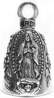 🙏 guardian virgin mary motorcycle biker luck gremlin riding bell/key ring: divine protection and road safety logo