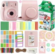 📸 fujifilm instax mini 11 camera bundle - includes case, 40 fuji films, decoration stickers, frames, photo album, and more accessories (blush pink) logo