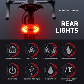 img 3 attached to 🚲 JINHILL Multi-Function Bike Tail Light - Rechargeable Waterproof LED Bicycle Rear Light with Steering Signal, USB Charging, Remote Control - Essential Bike Accessories