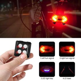 img 1 attached to 🚲 JINHILL Multi-Function Bike Tail Light - Rechargeable Waterproof LED Bicycle Rear Light with Steering Signal, USB Charging, Remote Control - Essential Bike Accessories