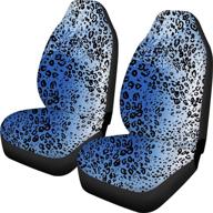 joaifo blue black leopard painting car seat covers front seat only set of 2 logo