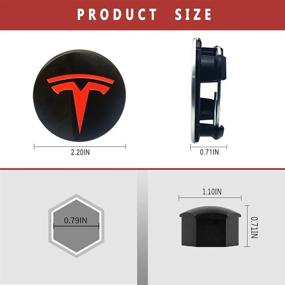 img 3 attached to 🔧 Улучшите свой Tesla Model 3, S & X: Утренний набор крышек центрального колеса автомобиля, 4 крышки центрального колеса с логотипом Tesla + 20 колпачков болтов колес + 1 упаковка гаечного ключа