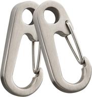 🔑 high strength 41mm quick release titanium keychain carabiner snap hook (2pcs) by ti-edc логотип