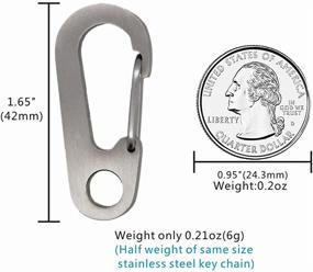 img 3 attached to 🔑 High Strength 41mm Quick Release Titanium Keychain Carabiner Snap Hook (2pcs) by TI-EDC