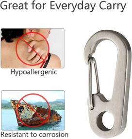 img 1 attached to 🔑 High Strength 41mm Quick Release Titanium Keychain Carabiner Snap Hook (2pcs) by TI-EDC