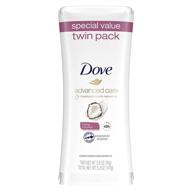 🥥 dove advanced care women's antiperspirant deodorant stick - caring coconut scent, 48 hour protection, soft & comfortable underarms - 2.6 oz, pack of 2 logo