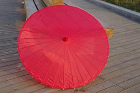 img 2 attached to Stylish and Sustainable Red Bamboo Parasol Umbrella - Perfect for Weddings and Events