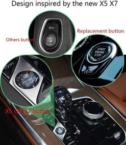 img 2 attached to 🔲 Lanyun Crystal Style Engine Start Stop Switch Ignition Button with OFF button (Black) - F30 F10 F20 F22 F32 F15 F48 G30 G02 Accessories