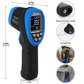 img 1 attached to 🌡️ AIOMEST 50: 1 Infrared Thermometer - Accurate Temperature Readings for Cooking, Kiln and HVAC - Digital Laser IR Temperature Gun with Adjustable Emissivity