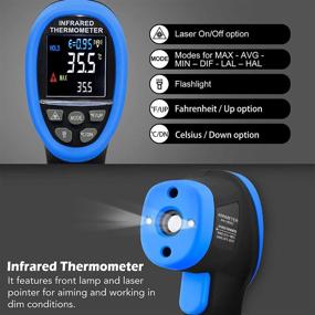 img 2 attached to 🌡️ AIOMEST 50: 1 Infrared Thermometer - Accurate Temperature Readings for Cooking, Kiln and HVAC - Digital Laser IR Temperature Gun with Adjustable Emissivity