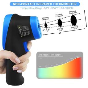 img 3 attached to 🌡️ AIOMEST 50: 1 Infrared Thermometer - Accurate Temperature Readings for Cooking, Kiln and HVAC - Digital Laser IR Temperature Gun with Adjustable Emissivity