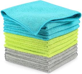 img 4 attached to 🧽 Aidea Microfiber Cleaning Cloths - 12 Pack, Lint Free Ultra Soft Absorbent (12in.x12in.)