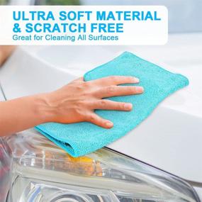 img 2 attached to 🧽 Aidea Microfiber Cleaning Cloths - 12 Pack, Lint Free Ultra Soft Absorbent (12in.x12in.)