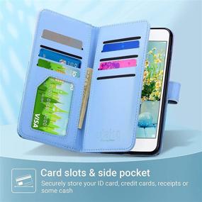 img 3 attached to ULAK iPhone 8 Plus/iPhone 7 Plus Wallet Case | Card Holder | Premium PU Leather Flip Cover | Magnetic Closure | Shockproof | Marble Design