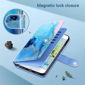 img 2 attached to ULAK iPhone 8 Plus/iPhone 7 Plus Wallet Case | Card Holder | Premium PU Leather Flip Cover | Magnetic Closure | Shockproof | Marble Design