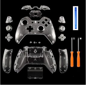 img 4 attached to 🎮 DeHasion Replacement Full Housing Shell Set with 3.5mm Port for Xbox One Controller: Matte Finish, Clear