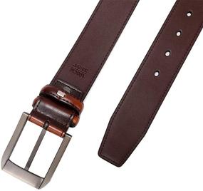 img 1 attached to 👔 Beltox Casual Men's Leather Belt with Black Buckle - Sizes 34-36