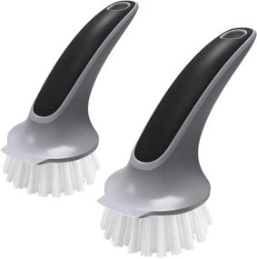 img 4 attached to 🧽 MR.SIGA Pot and Pan Cleaning Brush, Kitchen Dish Brush Set - Pack of 2