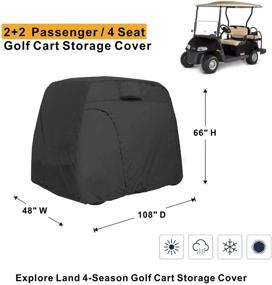 img 3 attached to Waterproof Golf Cart Cover: Explore Land 600D Universal Fit for Most 4 Passenger Golf Carts