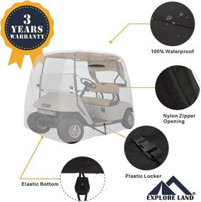 img 2 attached to Waterproof Golf Cart Cover: Explore Land 600D Universal Fit for Most 4 Passenger Golf Carts