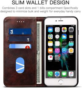 img 3 attached to 📱 SINIANL iPhone 8 Plus Case, iPhone 7 Plus Case, Leather Wallet Folio Case with Magnetic Closure, Stand, and Card Slot for iPhone 8 Plus / 7 Plus