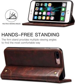 img 2 attached to 📱 SINIANL iPhone 8 Plus Case, iPhone 7 Plus Case, Leather Wallet Folio Case with Magnetic Closure, Stand, and Card Slot for iPhone 8 Plus / 7 Plus