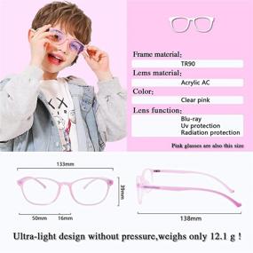 img 1 attached to 👓 Teens Blue Light Glasses Dark Blue & Pink 2 Pack: Protect your Kids' Eyes from Digital Strain with Ultra-Light Gaming Computer Glasses for Ages 6-13 - Includes Unbreakable Frame, Case, Anti Eyestrain & Blu-ray & UV400 Protection