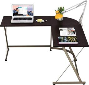 img 2 attached to 🖥️ Espresso L-Shaped Computer Gaming Desk by SHW