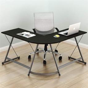 img 1 attached to 🖥️ Espresso L-Shaped Computer Gaming Desk by SHW