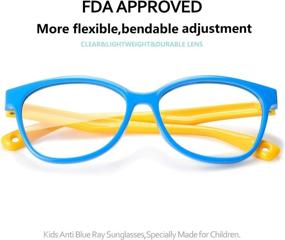 img 1 attached to 👓 Kids' Blue Light Glasses with Cute Car Case: UV400 Protection, Anti Blue Ray, Age 3-12 Computer Game Glasses