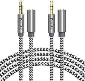 img 4 attached to Zerist 10ft/3m Nylon Braided Male to Female 3.5mm Stereo Audio Cable Extension - Tangle-Free AUX Cable for Headphones, iPods, iPhones, iPads, Home/Car Stereos, and More (Gray)