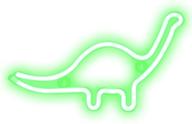 green dinosaur led neon sign light - cute animal night light for christmas, boys bedroom, birthday party decor and accessories - table/wall decoration логотип